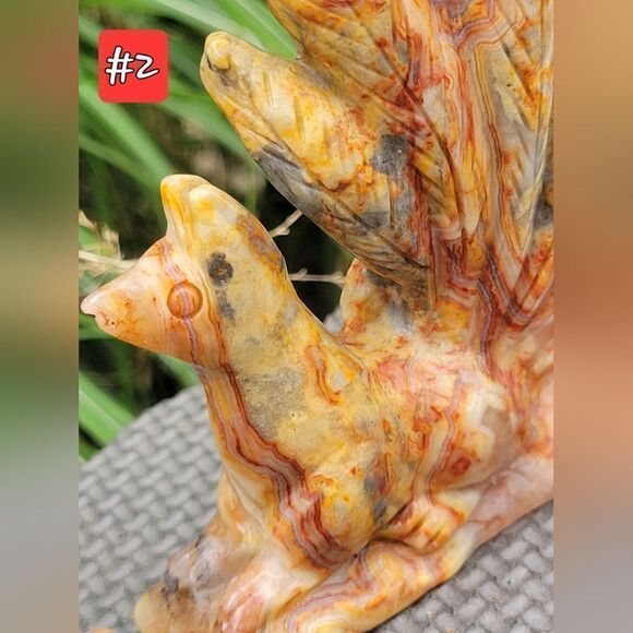 Crazy Lace Agate Nine-Tail Fox - Picture 11 of 14